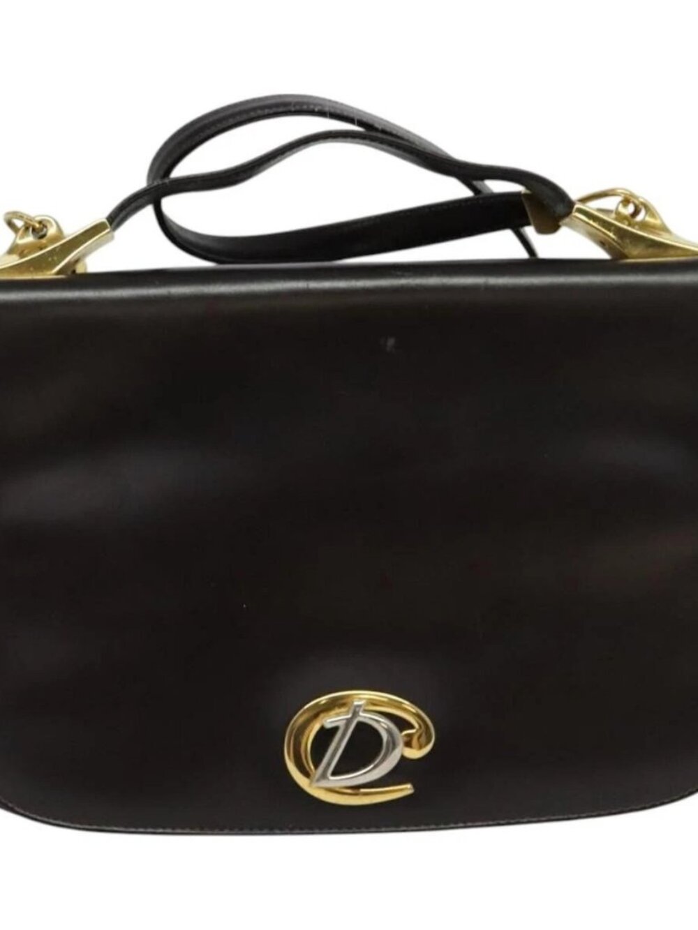 Christian Dior Shoulder Bag Leather Brown Gold Auth 126374 - Picture 2 of 16